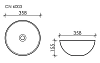 Раковина Ceramicanova CN6003 35.8 x 35.8 x 15.5 см, накладная, круглая, без перелива