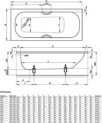 Стальная ванна Bette Form 160x70 см 2942-000AR