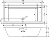 Акриловая ванна Riho Rething Cubic 200x90 см, заполнение через перелив, белая глянцевая, BR12C0500000000