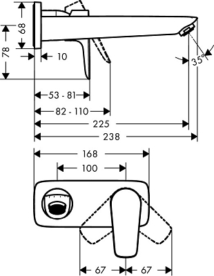Смеситель для раковины Hansgrohe Talis E 71734140, шлифованная бронза