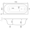 Ванна из искуственного камня Marmo Bagno Патриция MB-PA170-80 белый