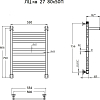 Полотенцесушитель водяной Тругор ЛЦ кв 27 80*50П #