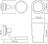 Стакан WasserKRAFT K-28128, белый/хром