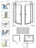 Душевая дверь Radaway ESSENZA 8 DWJ 120 см 10480812-01-01R, 10460337-99-01R стекло прозрачное, профиль Brushed Gold