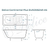 Чугунная ванна Delice Continental Plus DLR230634R-AS белый