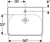 Раковина 48x60 Geberit Smyle Square 500.229.01.1, белый