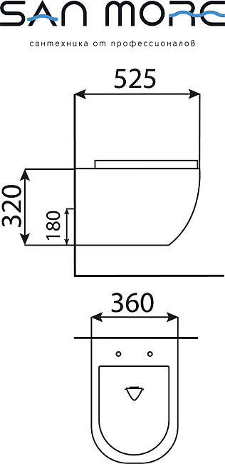 Комплект Cersanit Vector IN-MZ-VECTOR с подвесным унитазом San More Fiaba SMT971901 с сиденьем микролифт