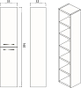 Шкаф-пенал Creto Tivoli Soft 35 50-1035S, бежевый