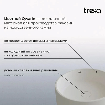 Раковина накладная Treia Rotund Rotund 440-01-Q белый
