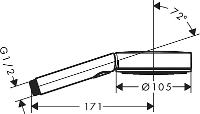 Ручной душ Hansgrohe Pulsify Select 105 3jet Activation 24100000, хром