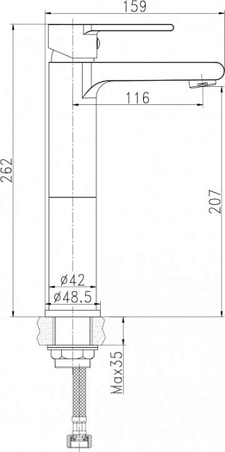 Смеситель для раковины Cersanit Brasko 63024, хром