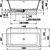 Ванна из искусственного камня Gessi Rettangolo 180х95 см 37592#800, белый матовый / RAL