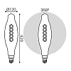 Лампа светодиодная филаментная Gauss E27 8W 2400K золотая 156802008