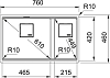 Кухонная мойка 76 см Franke Kubus KNG 120 125.0528.634, сахара