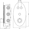 Термостат Gllon GL-CMB-LO-3-T с внутренней частью для ванны с душем