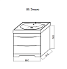 Тумба с раковиной Misty Элвис 85 УТ000003264 белый