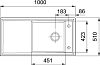 Кухонная мойка 100 см Franke Ambion ABK 611-100 124.0515.575, жемчужный серый