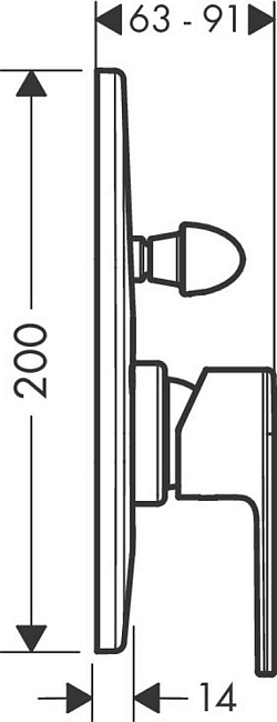 Смеситель для ванны с душем Hansgrohe Vernis Shape 71458000, хром