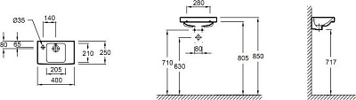 Раковина 40 см Jacob Delafon Odeon Up E4759C-X5-00, белый