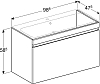 Тумба под раковину Geberit Renova Plan с одним выдвижным ящиком 869501000 матовый чёрный