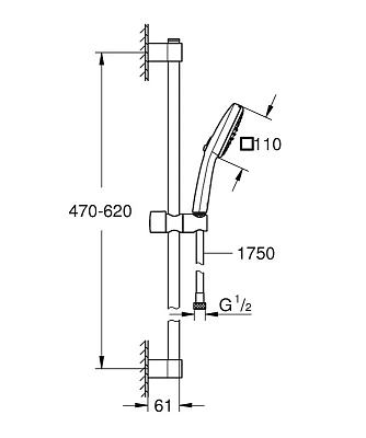 Душевой гарнитур Grohe Tempesta Cube 26904003 хром