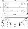 Чугунная ванна Wotte Line 150x70