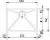 Кухонная мойка 56 см Franke Planar PPX 110-52 3,5" 122.0203.471, нержавеющая сталь