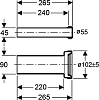 Отвод Geberit 152.438.46.1, черный