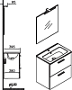 Комплект мебели Vitra Mia 75021 60 см тумба, раковина, зеркало c подсветкой, белый глянец