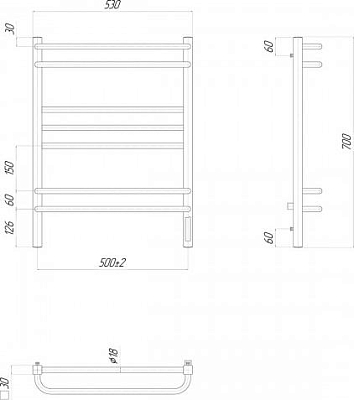 Полотенцесушитель электрический Lemark Linara LM04707Z 50x70 см, диммер справа, хром