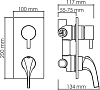 Смеситель для ванны с душем Wasserkraft Sauer 7171, золото