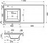 Тумба с раковиной Creto Cafor 130 19-W130L, левая, белая