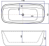 Акриловая ванна Aquanet Family Fine 170x78 95778-GW-MB, белый глянец/черный матовый