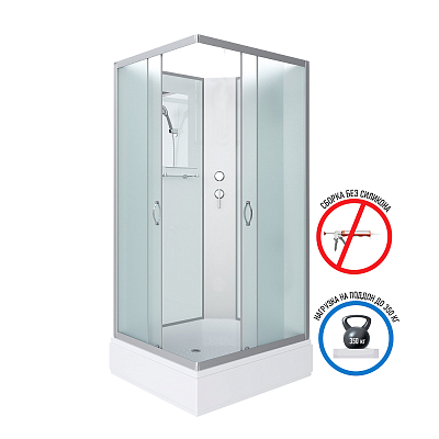 Душевая кабина Niagara Classic 330844QBK стекло матовое, профиль серебро