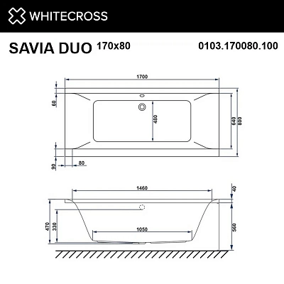 Акриловая ванна Whitecross Savia Duo 170х80 0103.170080.100.RELAX.BR белый