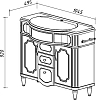 Тумба с раковиной Belux Каталония 105 слоновая кость с патиной