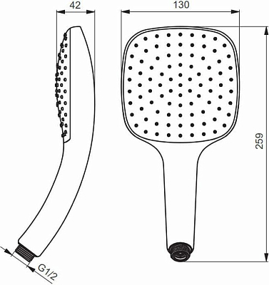Ручной душ Ideal Standard IdealRain Cube B0004AA, хром