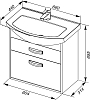 Тумба с раковиной Aquanet Грейс 65 2 ящика дуб сонома
