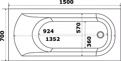 Акриловая ванна Bas Нирвана 150x70 В 00116 с каркасом, белый