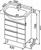 Тумба с раковиной Aquanet Доминика 55 00212810 белый