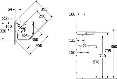 Раковина накладная Villeroy&Boch Subway 3.0 43714601 белый