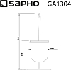 Ершик для унитаза Sapho Simple Line GA1304, хром