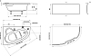 Акриловая ванна L Ravak Asymmetric 160x105 C461000000