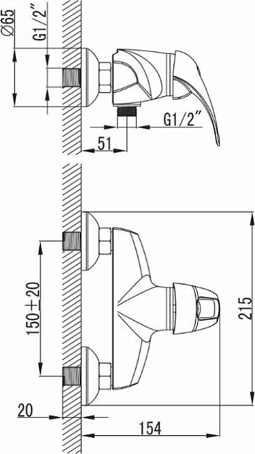 Смеситель для душа Iddis Carlow CQ33068CK, хром