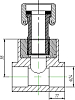 Тройник Kalde 3222-tut-251000 25х1" с накидной гайкой