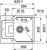 Кухонная мойка 62 см Franke Urban UBG 611-62 3,5" 114.0595.318, оникс