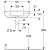 Раковина 55 см Geberit Renova Comfort 258557000, белый