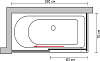 Штора для ванной GuteWetter Slide Part GV-863A левая 180x70 см стекло бесцветное профиль хром