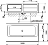 Ванна из искусственного камня Gessi Rettangolo 180х100 см 37596#521 с открытыми полками DX и съемной панелью SX, белый матовый