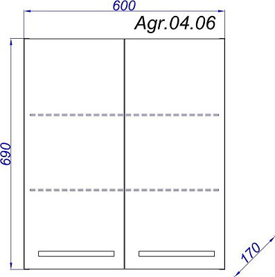 Шкаф навесной Aqwella Allegro 60 Agr.04.06, белый